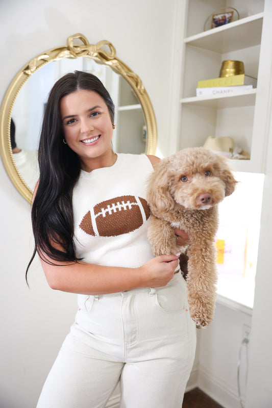Sequin Football Light Sweater Tank
