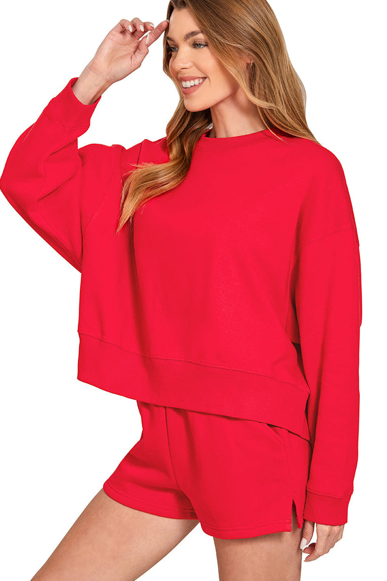 Red Sweatshirt Set