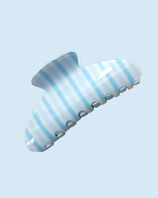Blue Striped Claw Clip