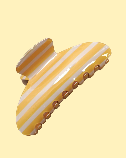 Yellow Striped Claw Clip