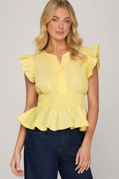 Ray Of Sunshine Ruffle Top