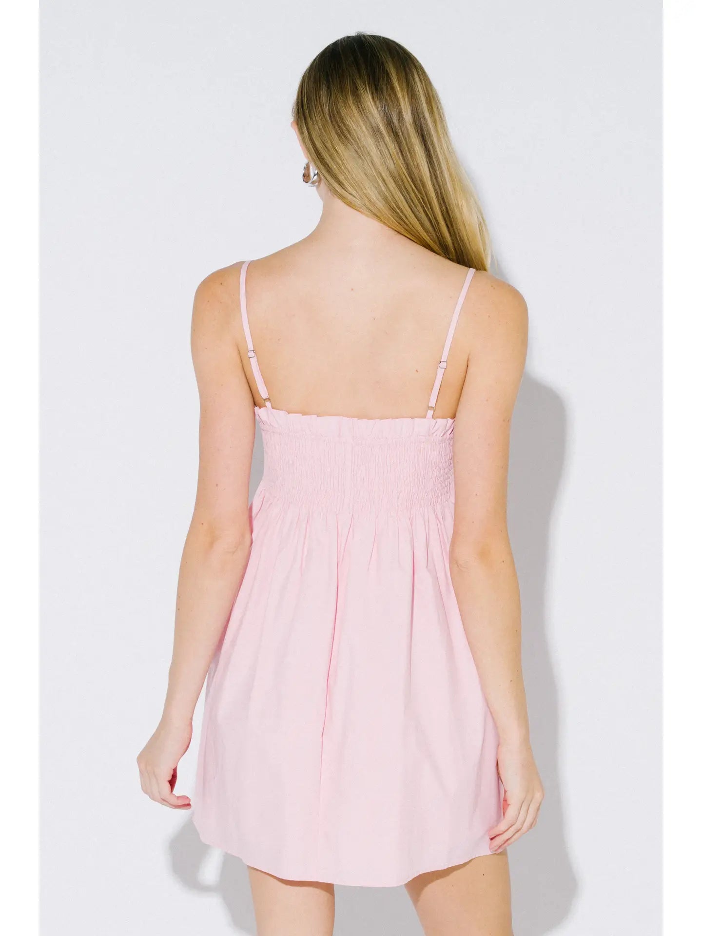 Smocked Pink Mini Dress