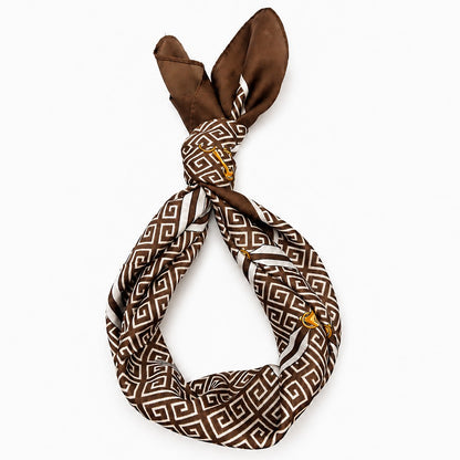 Geometric Print Silk Scarf
