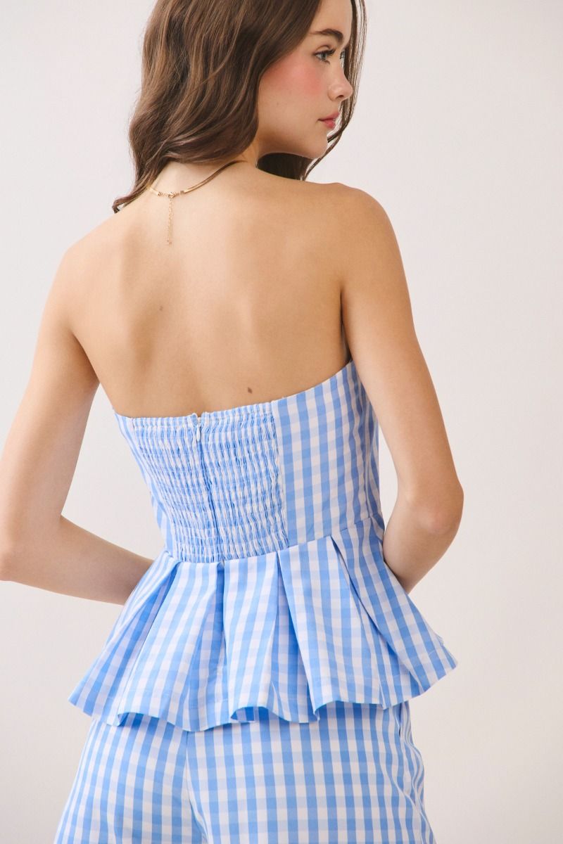 Blue Gingham Top