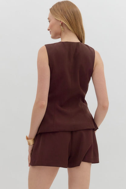 Liz Chocolate Romper