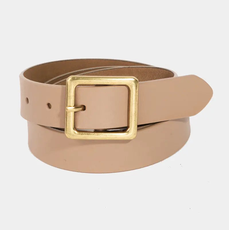 Leather Square Buckle Belt