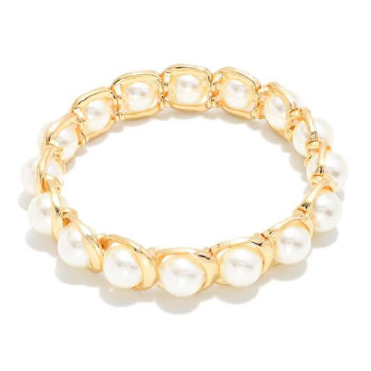 Pearl Beaded Stretch Bracelet