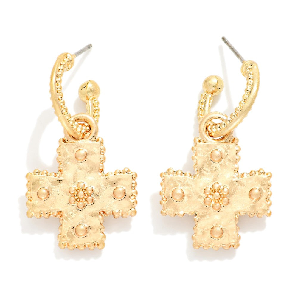 Cross Drop Earrings