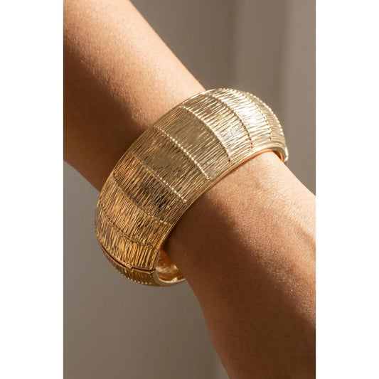 Woven Dome Statement Bangle Bracelet