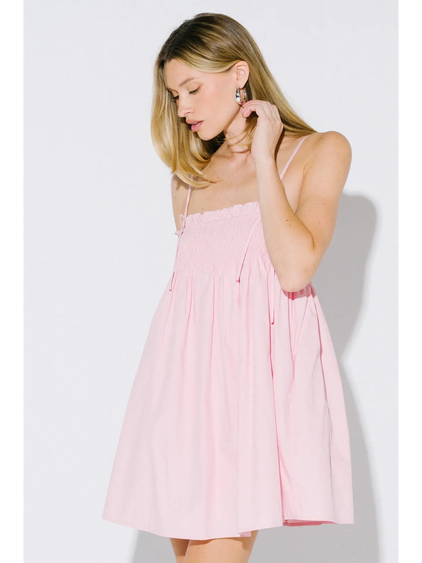 Smocked Pink Mini Dress