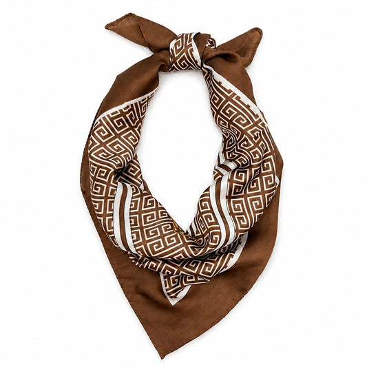 Geometric Print Silk Scarf