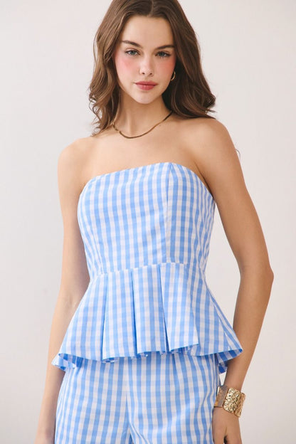 Blue Gingham Top