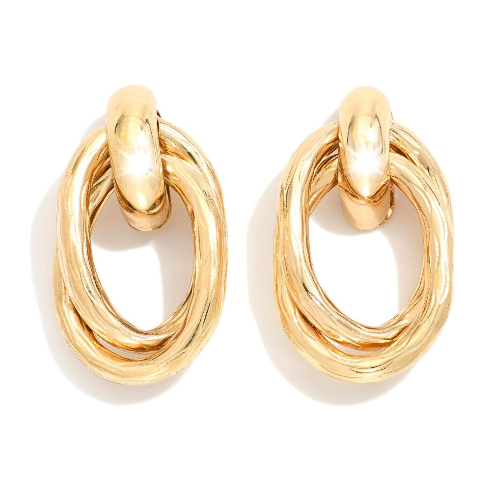 Oval Gold Earrings