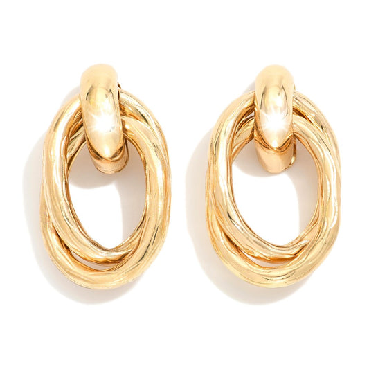 Oval Gold Earrings