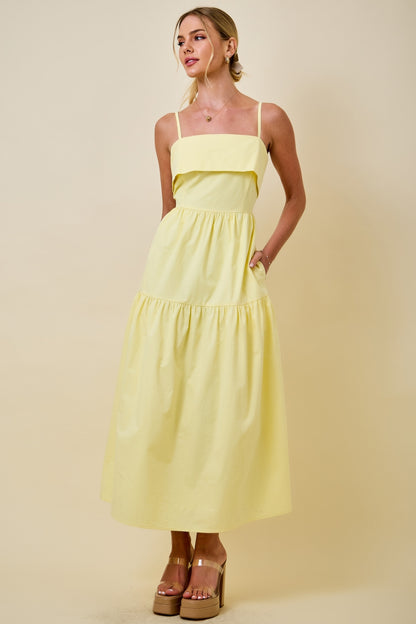 Lemon Drop Overlay Maxi Dress