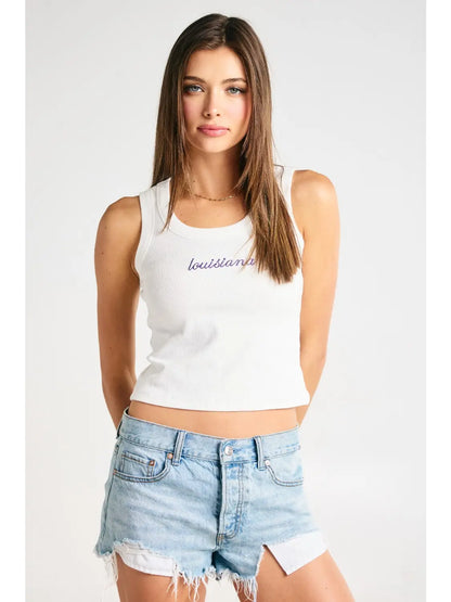 Louisiana Ribbed Tank (Pre Order- Ship Date 8.31)