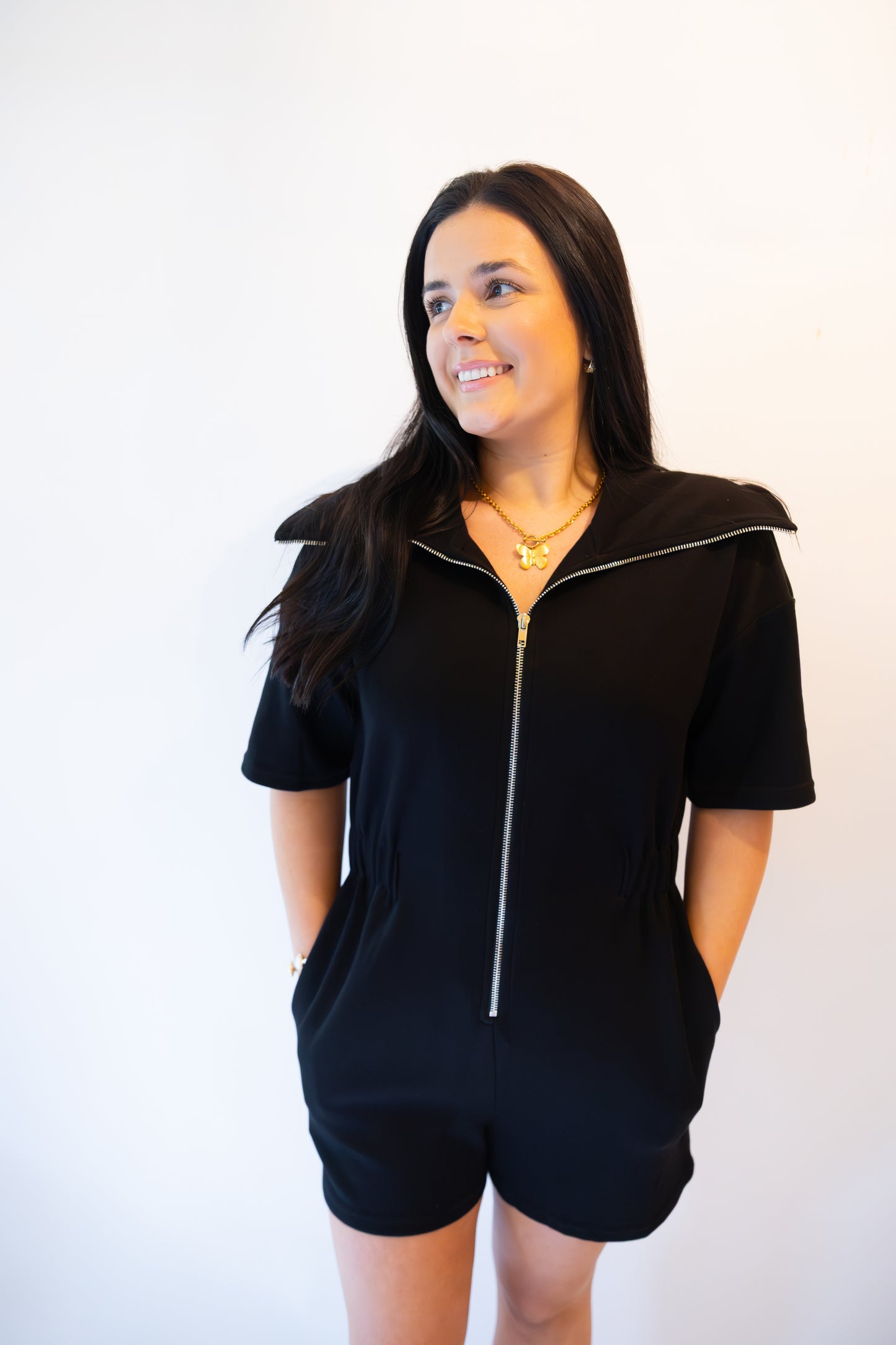 Front Zip-Up Romper