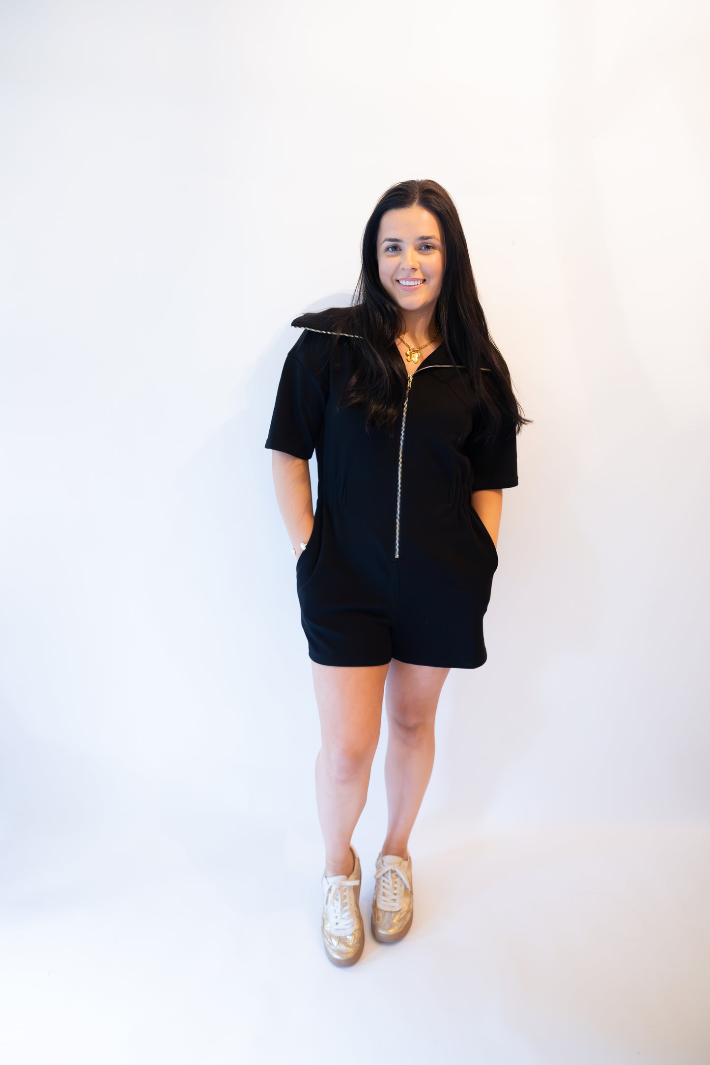 Front Zip-Up Romper