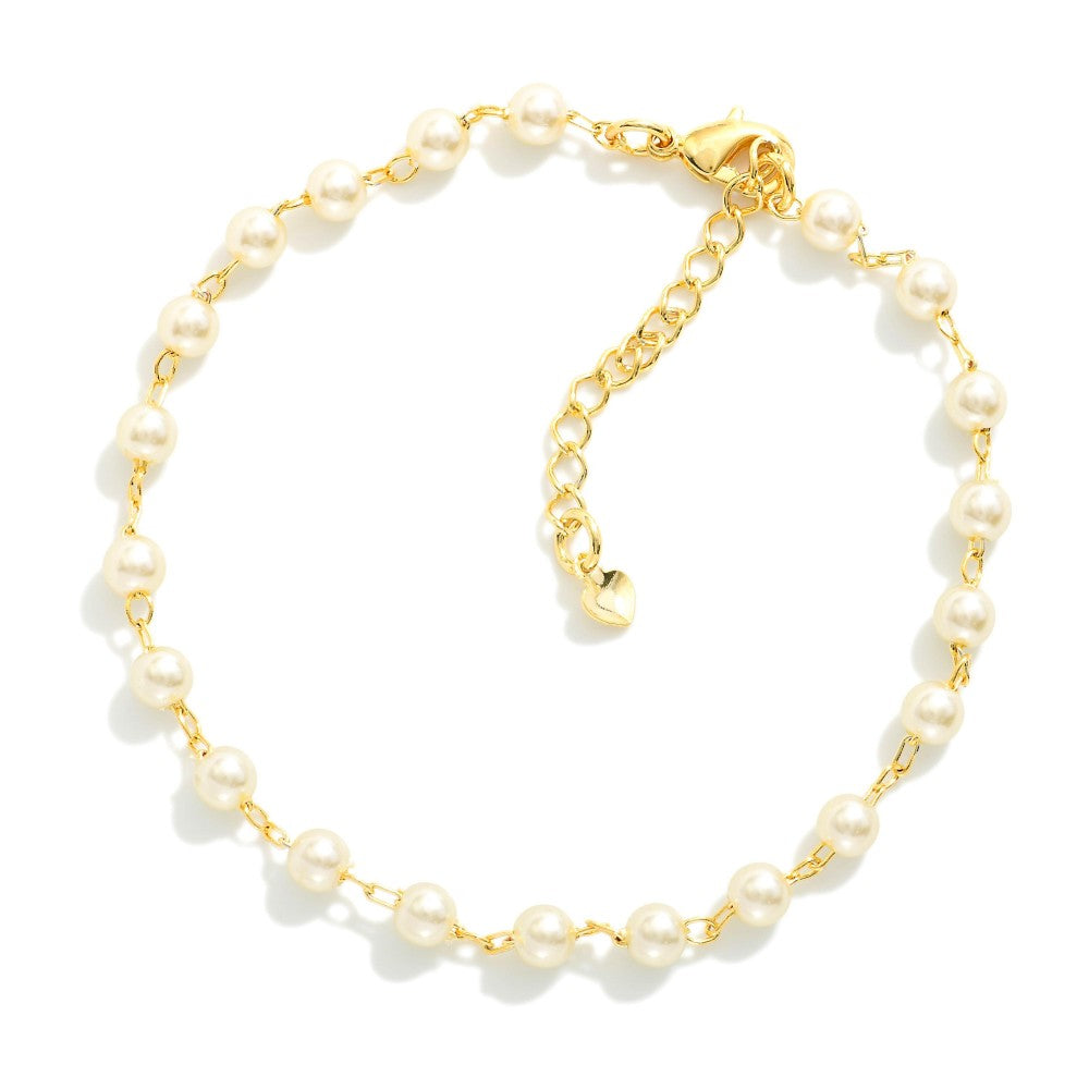 Chain Link Pearl Bracelet