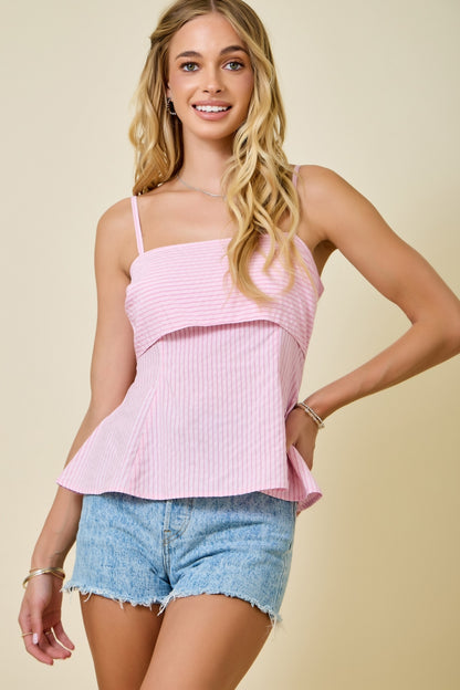 Fit and Flare Striped Top