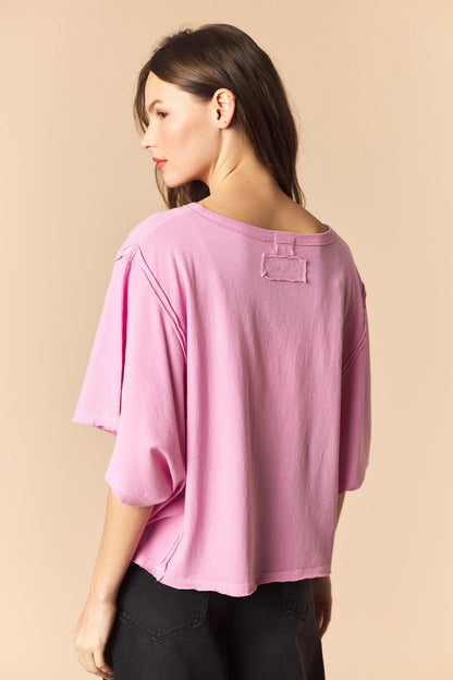 Pink Cotton Dolman Top