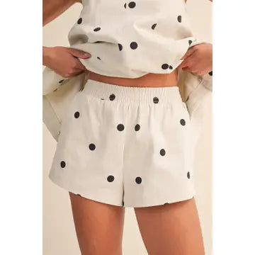 Denim Polka Dot Short Set