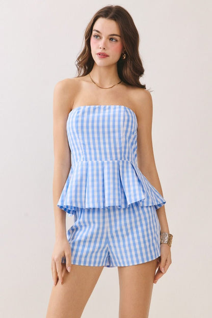Blue Gingham Shorts